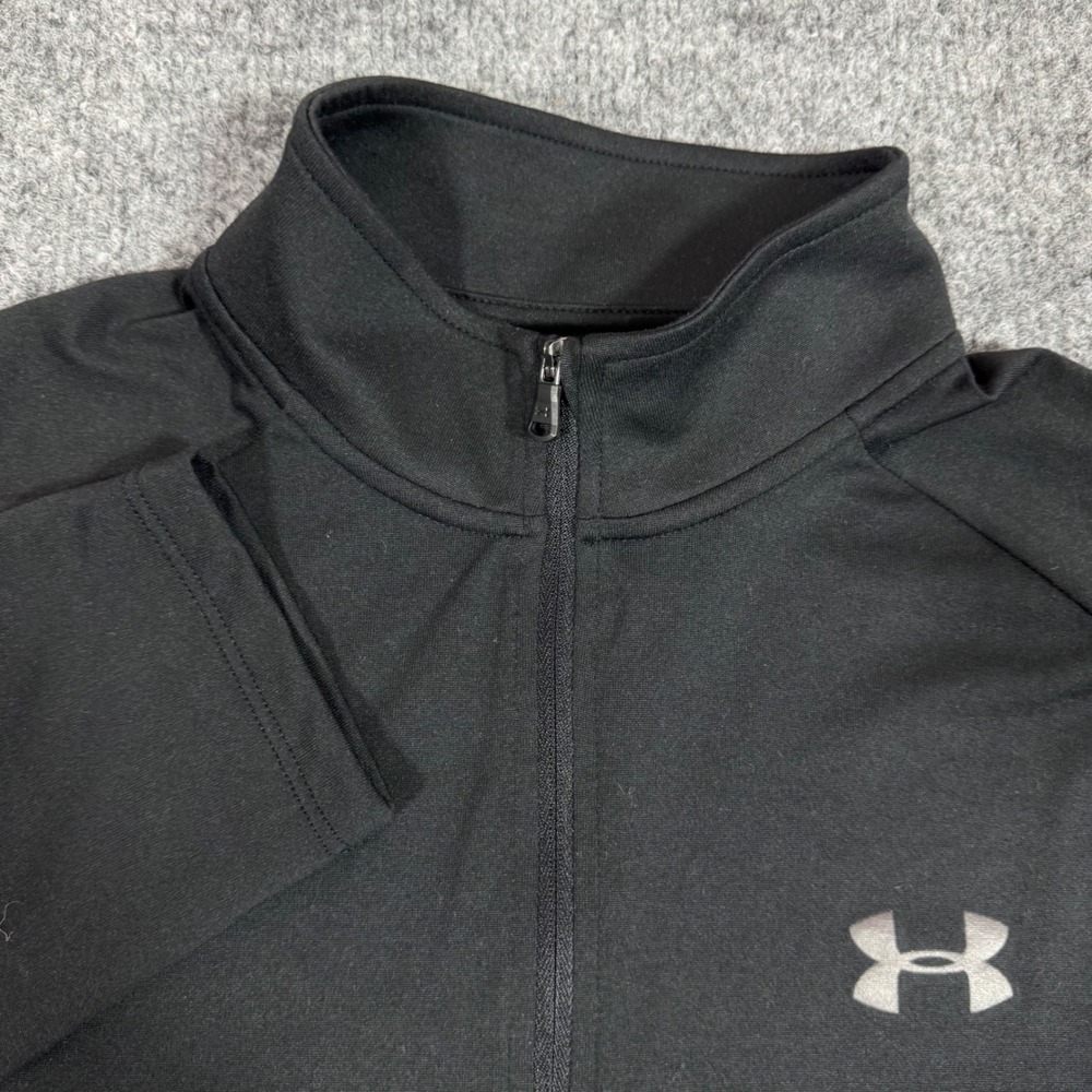 Under Armour HeatGear Quarter Zip Pullover Mens Medium Black Polyester EUC